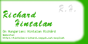 richard hintalan business card