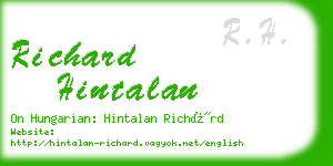 richard hintalan business card